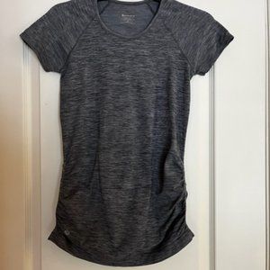 Athleta side cinch workout short sleeve gray size small women shirt yoga
